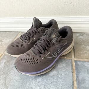 Mizuno Running Shoes Gray Purple Athletic Sneakers Women’s 7.5